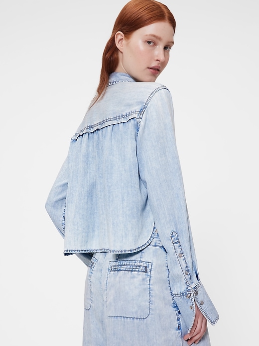 chemise courte en jean drapée gapstudio