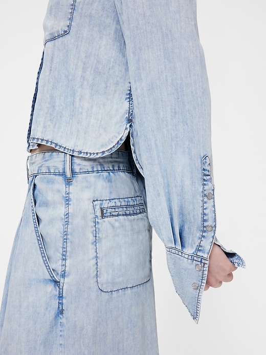 chemise courte en jean drapée gapstudio