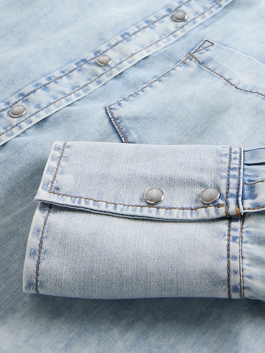 chemise courte en jean drapée gapstudio