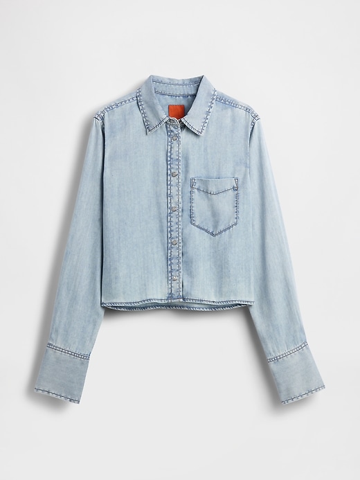chemise courte en jean drapée gapstudio