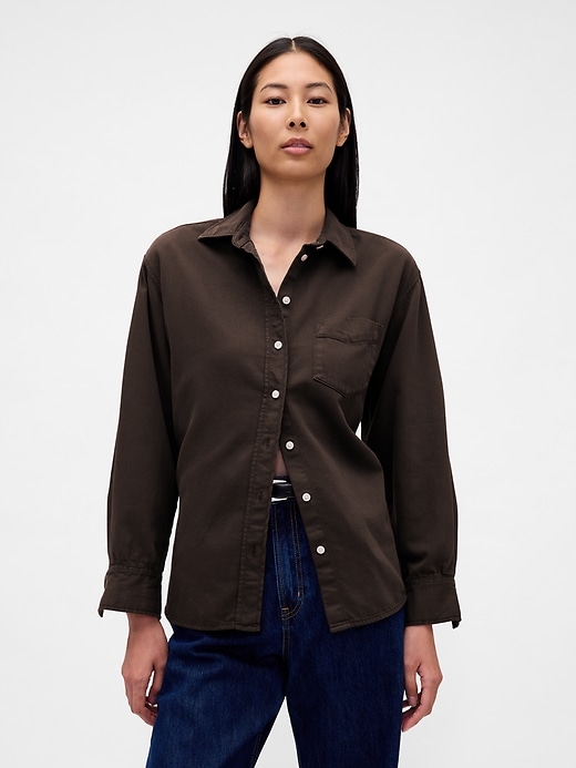 chemise grande taille en denim ultra-doux