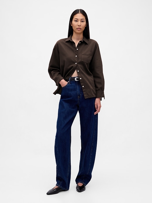 chemise grande taille en denim ultra-doux