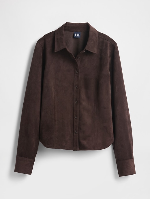 chemise cintrée en daim végétalien