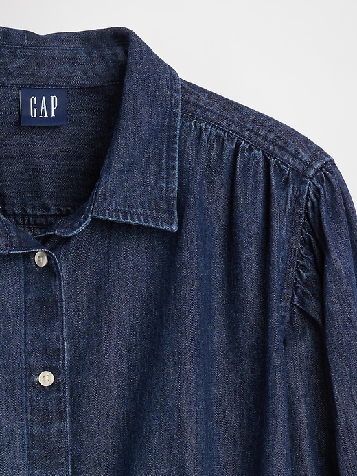 haut en jean à ceinture nouée