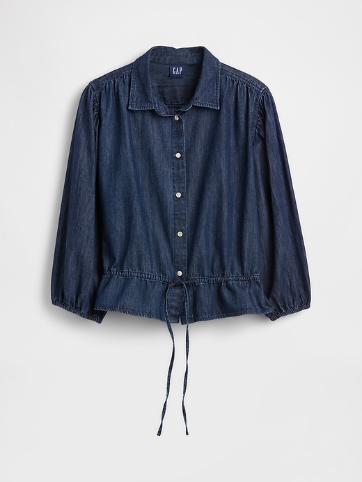 haut en jean à ceinture nouée