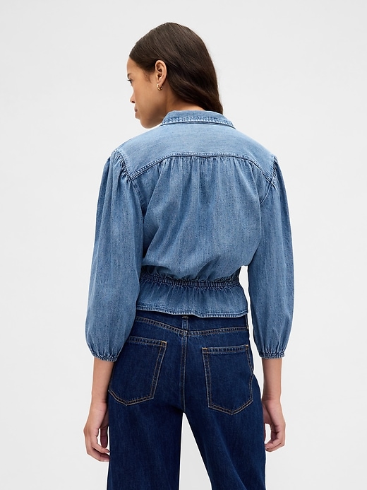 haut en jean à ceinture nouée