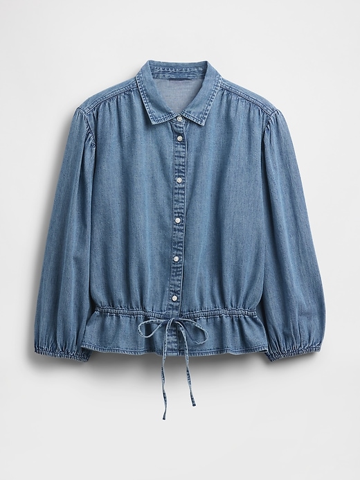 haut en jean à ceinture nouée