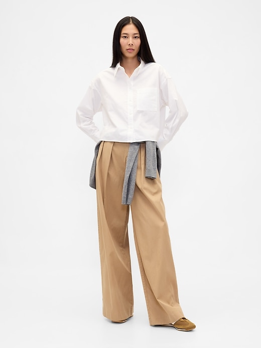 chemise courte à ourlet droit en coton biologique