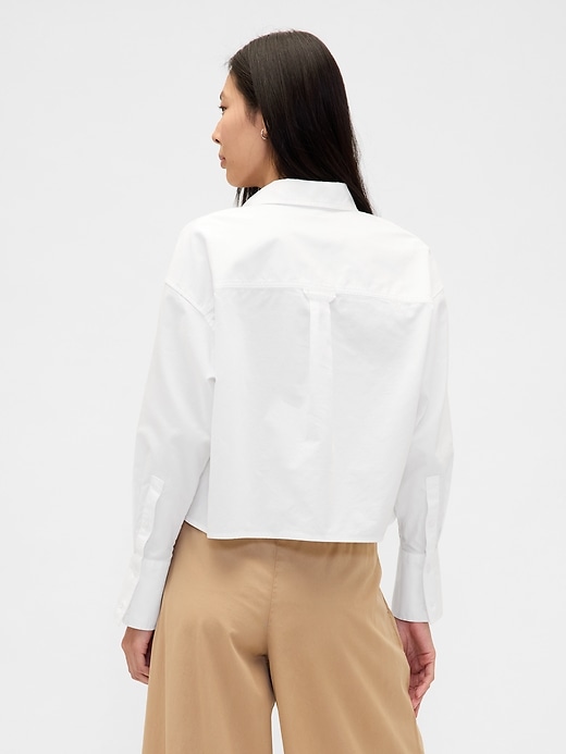 chemise courte à ourlet droit en coton biologique