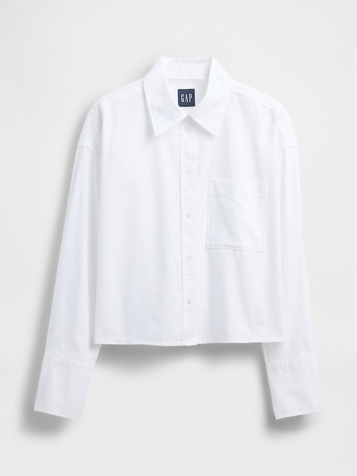 chemise courte à ourlet droit en coton biologique