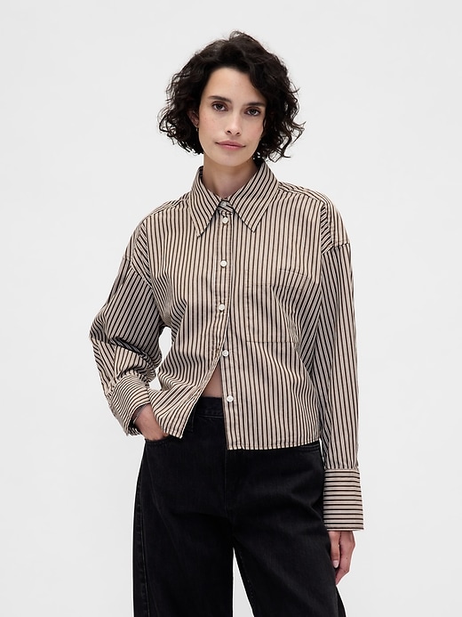 chemise courte à ourlet droit en coton biologique