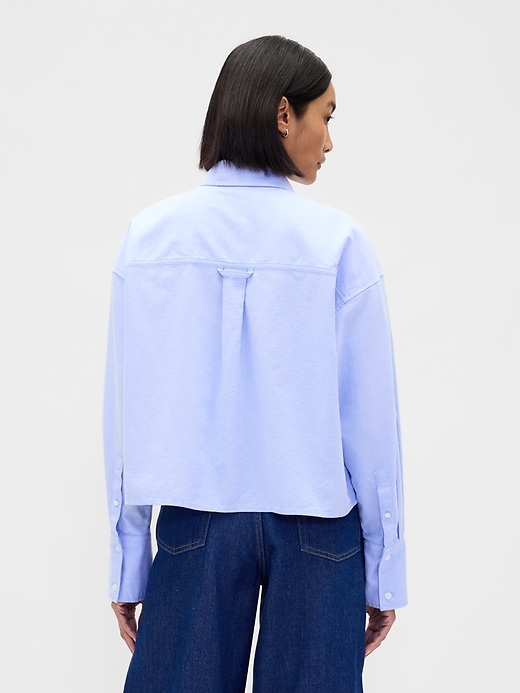chemise courte à ourlet droit en coton biologique