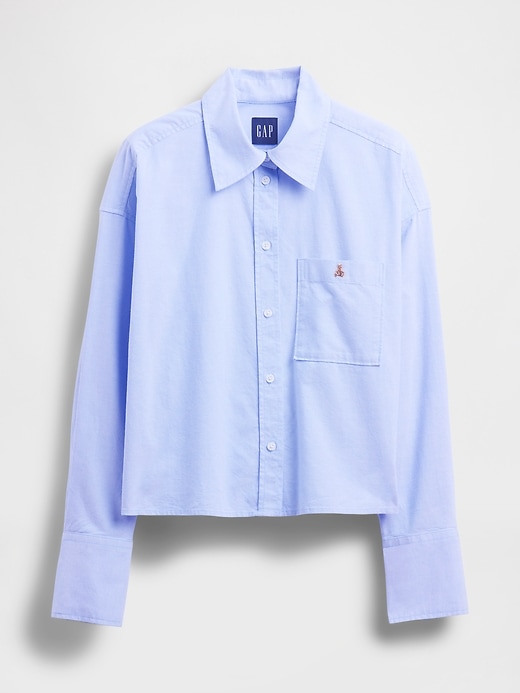 chemise courte à ourlet droit en coton biologique