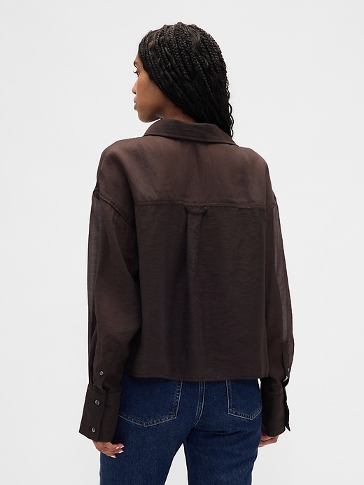 chemise courte transparente à ourlet droit