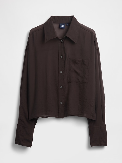 chemise courte transparente à ourlet droit