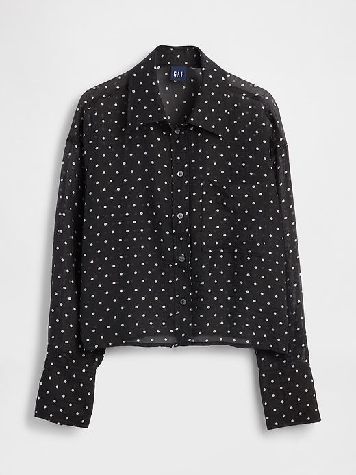 chemise courte transparente à ourlet droit