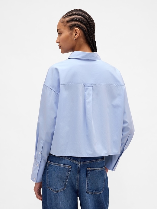 chemise courte à ourlet droit ornée de détails en coton biologique