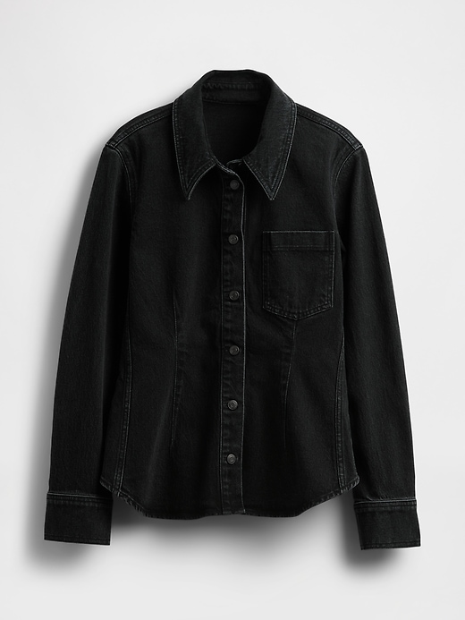 chemise en denim à coutures resserrées