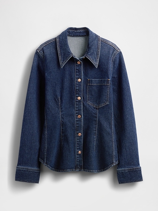 chemise en denim à coutures resserrées