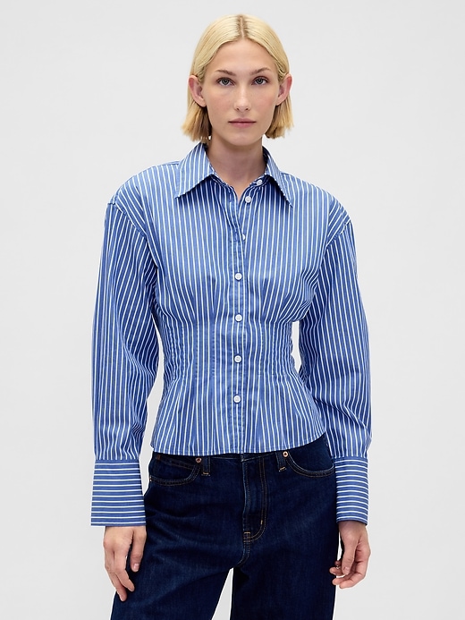 chemise cintrée en popeline de coton biologique