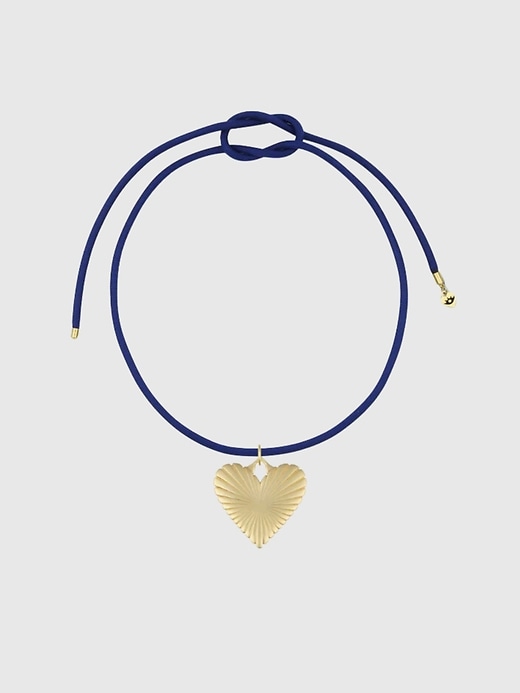 collier exclusif gap denim côtelé en forme de cœur doré