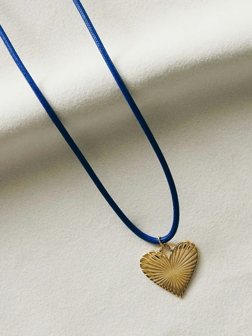 collier exclusif gap denim côtelé en forme de cœur doré