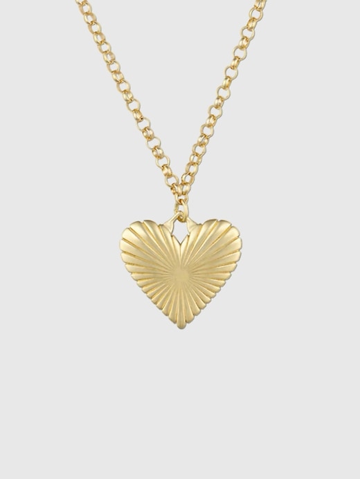 collier hart en forme de cœur côtelé doré