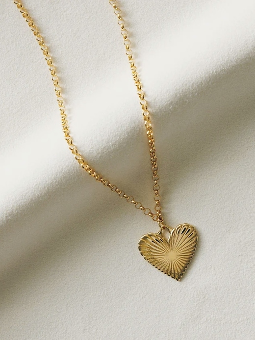 collier hart en forme de cœur côtelé doré