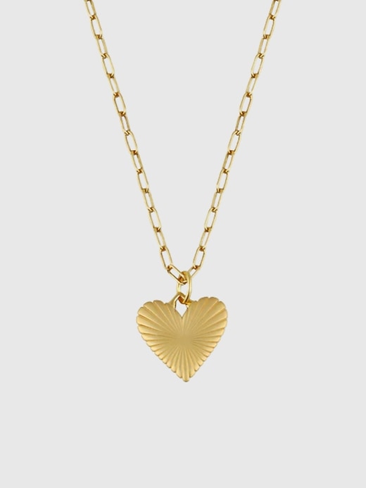 collier hart petit cœur côtelé en or