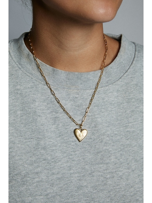 collier hart petit cœur côtelé en or