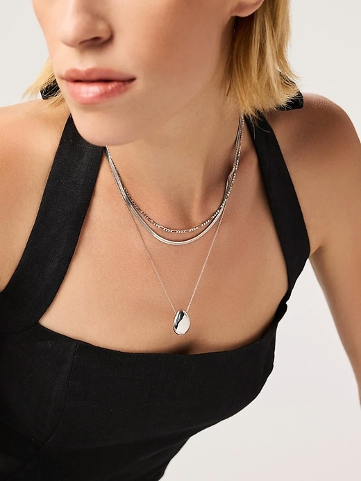 collier ana luisa en argent avec mini galets
