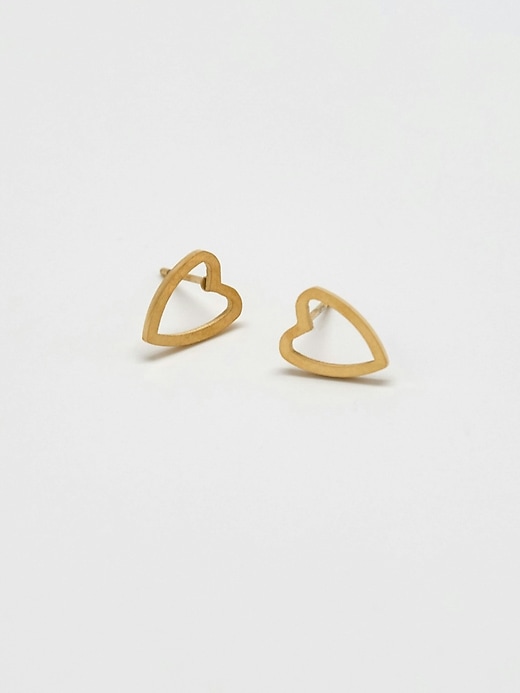 boucles doreilles admiral row en or contour de cœur