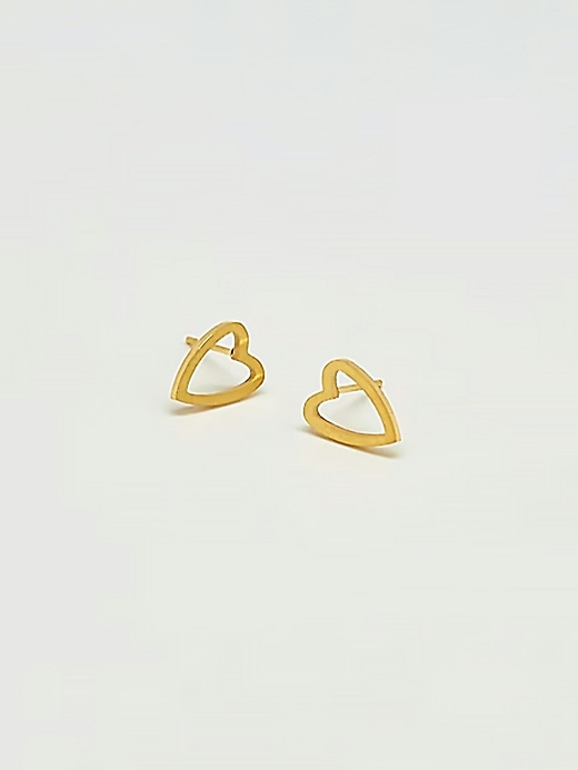 boucles doreilles admiral row en or contour de cœur