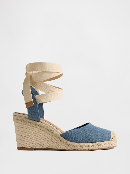 espadrilles compensées en denim