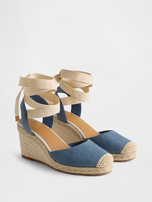 espadrilles compensées en denim