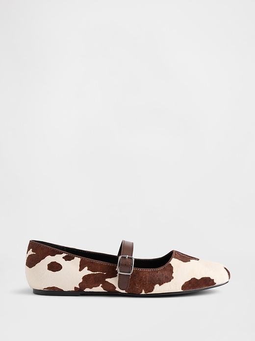 ballerines en veau imprimé vache