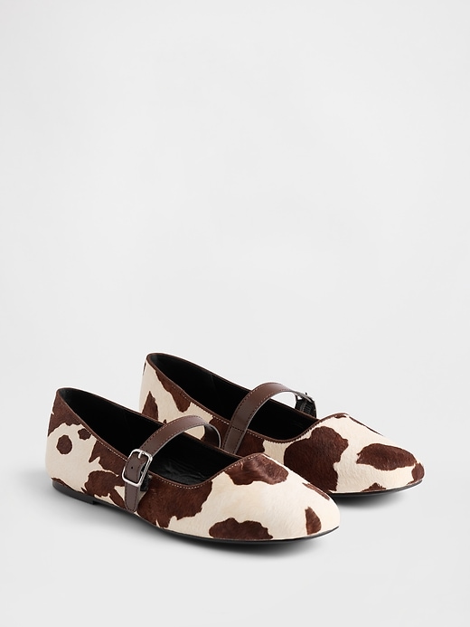 ballerines en veau imprimé vache