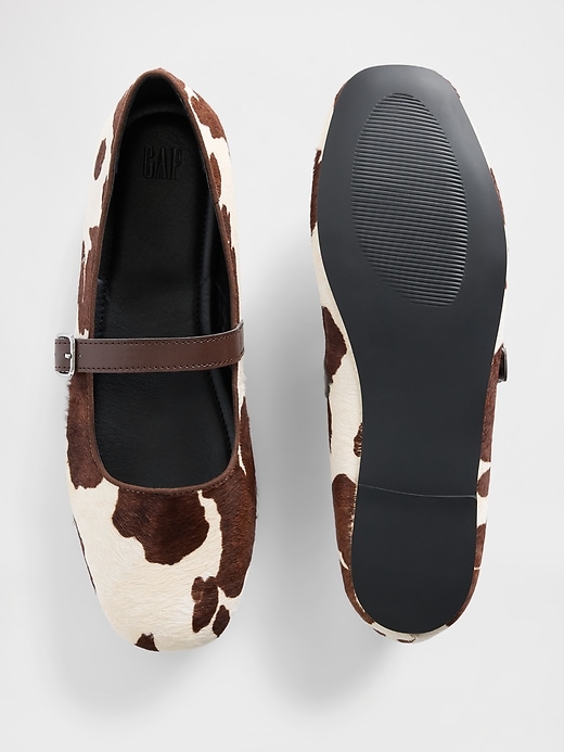 ballerines en veau imprimé vache