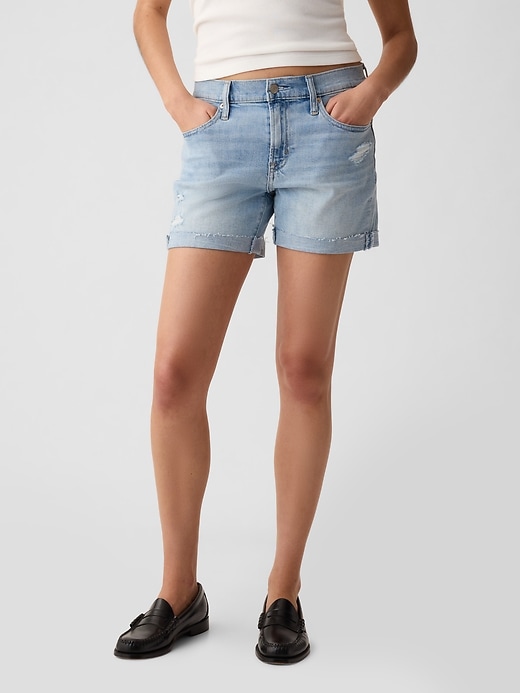 short en jean taille mi-haute 5 pouces style girlfriend