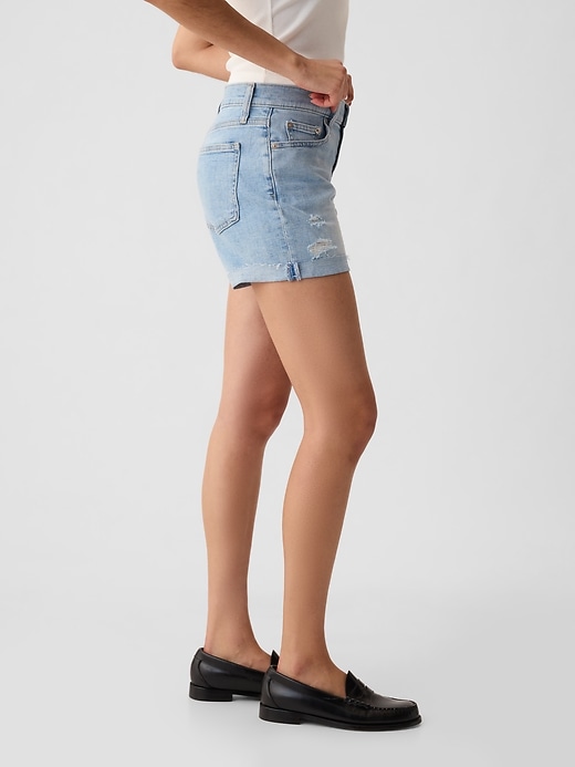 short en jean taille mi-haute 5 pouces style girlfriend
