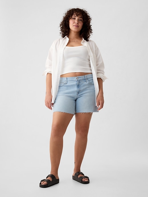 short en jean taille mi-haute 5 pouces style girlfriend