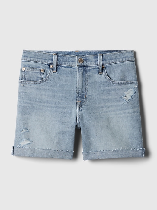 short en jean taille mi-haute 5 pouces style girlfriend