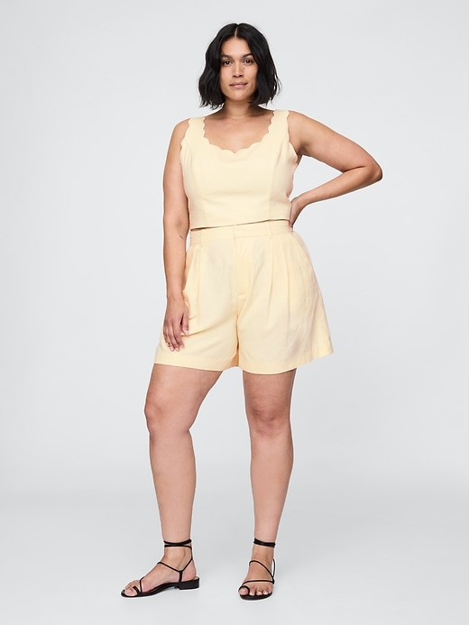 short taille haute en lin mélangé 365