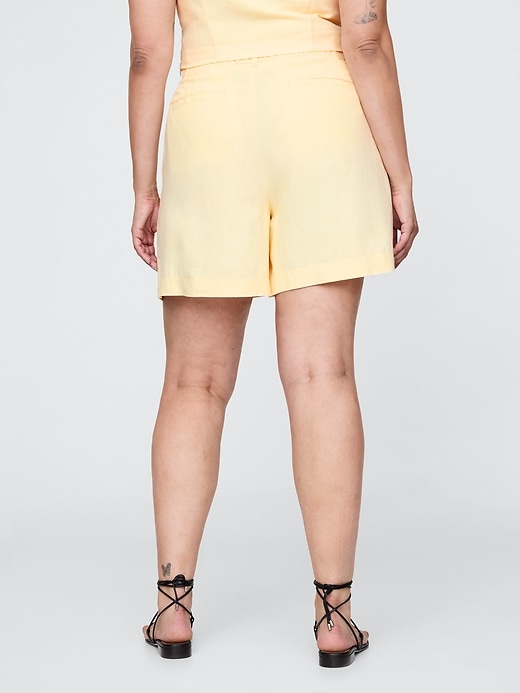short taille haute en lin mélangé 365