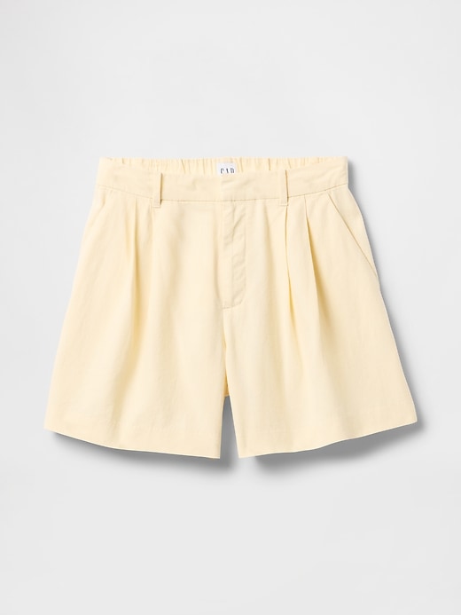 short taille haute en lin mélangé 365