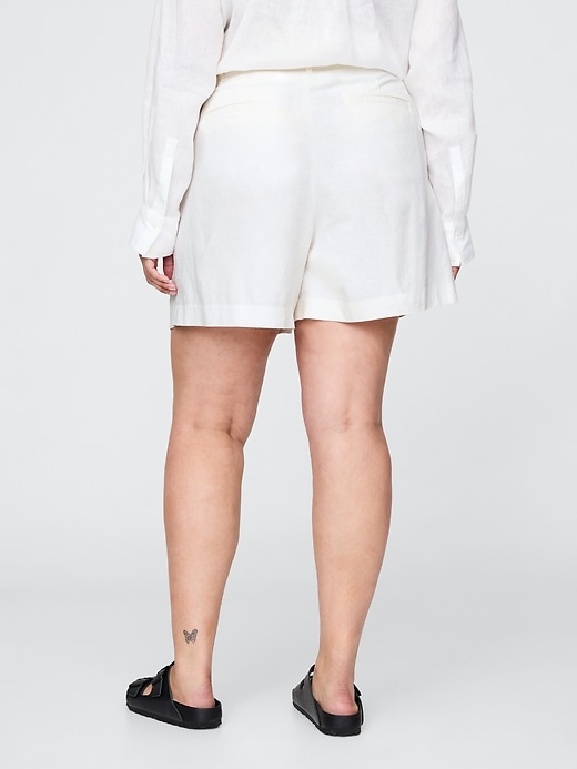 short taille haute en lin mélangé 365