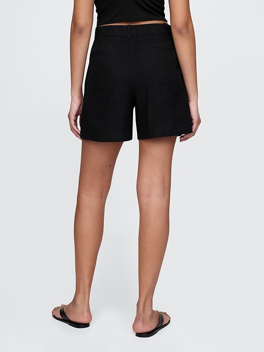 short taille haute en lin mélangé 365
