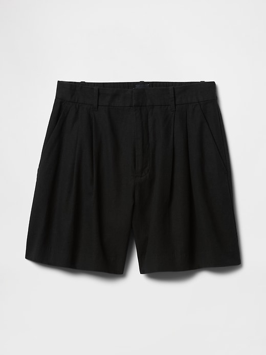 short taille haute en lin mélangé 365