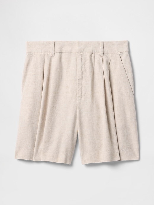 short taille haute en lin mélangé 365