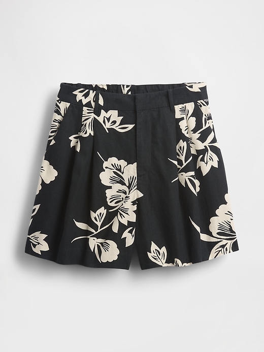 short taille haute en lin mélangé 365